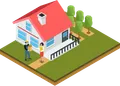 Illustration of direct food delivery from a house